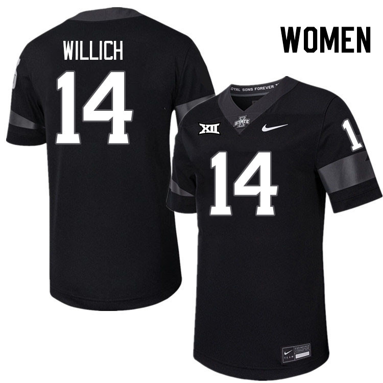 Women #14 Carson Willich Iowa State Cyclones College Football Jerseys Stitched-Black